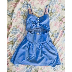 Urban Renewal Light Blue Button Mini Dress Size S